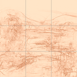 Sepia sketch with grid