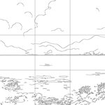 Line drawing with grid