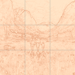 Sepia sketch with grid