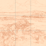 Sepia sketch with grid