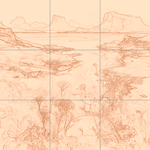 Sepia sketch with grid