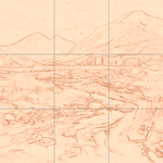 Sepia sketch with grid