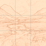 Sepia sketch with grid