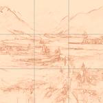 Sepia sketch with grid