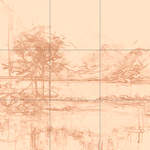 Sepia sketch with grid