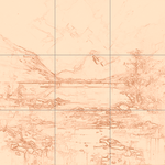 Sepia sketch with grid