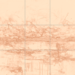 Sepia sketch with grid