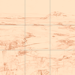 Sepia sketch with grid