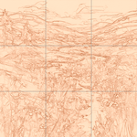 Sepia sketch with grid