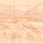 Sepia sketch with grid