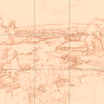 Sepia sketch with grid