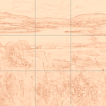 Sepia sketch with grid