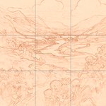 Sepia sketch with grid