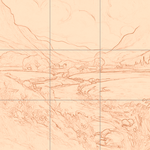 Sepia sketch with grid