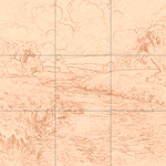 Sepia sketch with grid