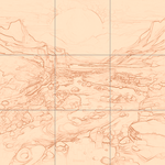 Sepia sketch with grid