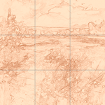 Sepia sketch with grid