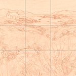 Sepia sketch with grid