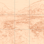 Sepia sketch with grid