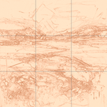 Sepia sketch with grid