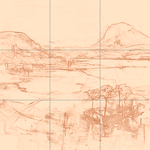 Sepia sketch with grid