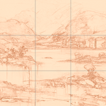 Sepia sketch with grid