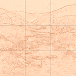 Sepia sketch with grid