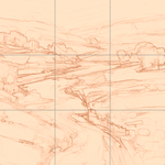 Sepia sketch with grid