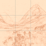 Sepia sketch with grid