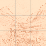 Sepia sketch with grid