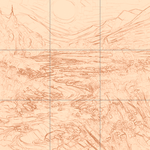 Sepia sketch with grid