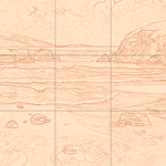 Sepia sketch with grid