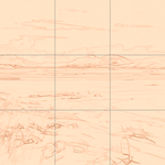 Sepia sketch with grid