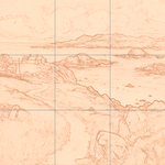 Sepia sketch with grid