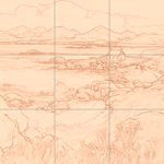 Sepia sketch with grid