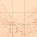 Sepia sketch with grid