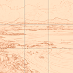 Sepia sketch with grid