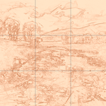 Sepia sketch with grid