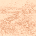 Sepia sketch with grid