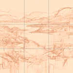 Sepia sketch with grid