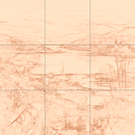 Sepia sketch with grid