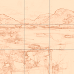 Sepia sketch with grid