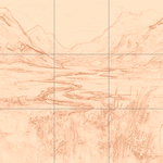 Sepia sketch with grid