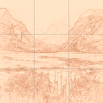 Sepia sketch with grid