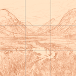 Sepia sketch with grid