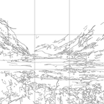 Line drawing with grid