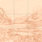 Sepia sketch with grid