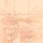 Sepia sketch with grid