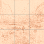 Sepia sketch with grid