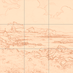 Sepia sketch with grid